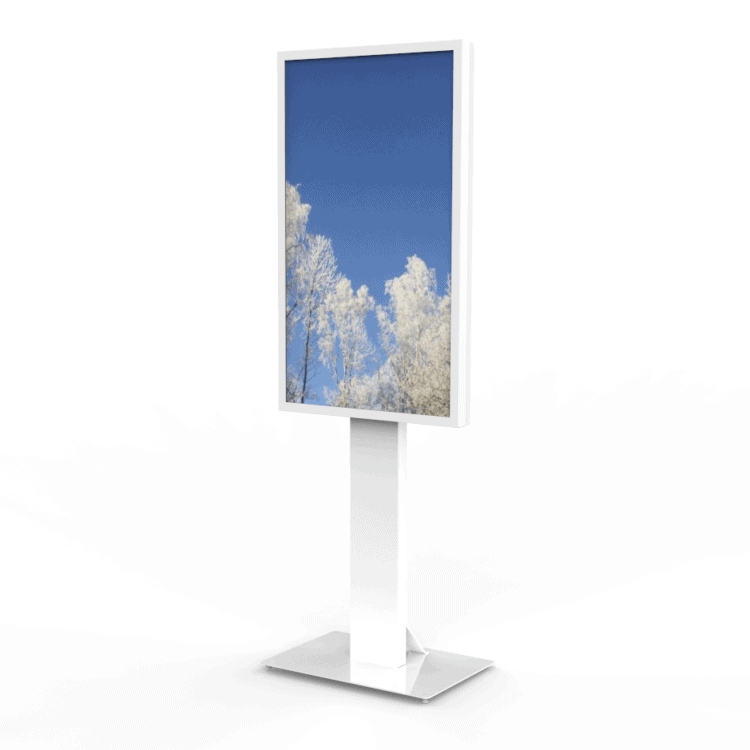 HI-ND FS0000-5001-01 - Display-Standfuß 49-65" - Glasfront - VESA bis 400x400 - Hoch-/Querformat - Weiß