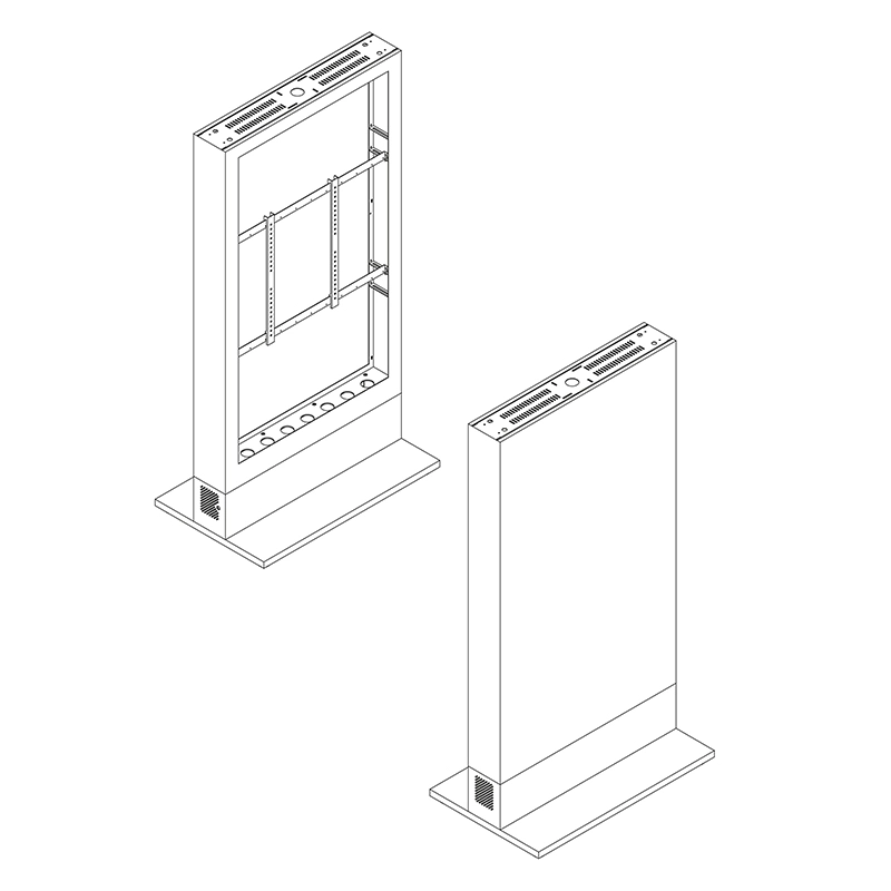 Hagor HP Kiosk 65" FS - Indoorstele 65" Portrait - abschliessbar mit Mini-PC-Fach - Graphit
