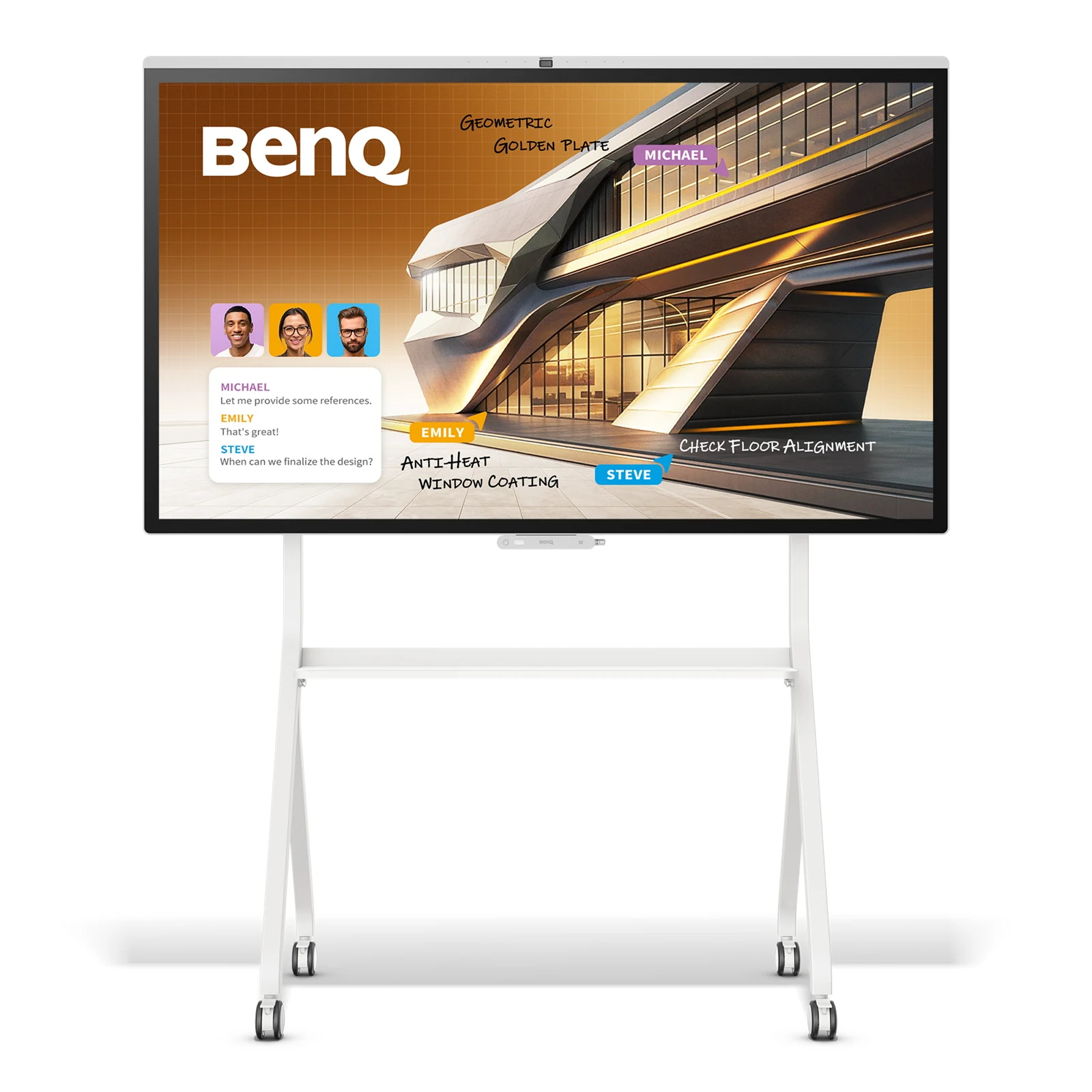 BenQ MT01 5J.F7F11.002 - Rollständer für Displays bis 98" - max. 120 kg - VESA 900x600 - weiß