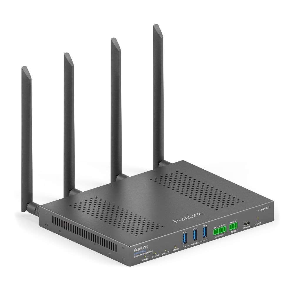 Vuelogic VL-BYOD200 - 4K60 BYOD Präsentations-Umschalter - HDMI und USB-C - HDBaseT-Ausgang - Multi-View - 60 W Power Delivery