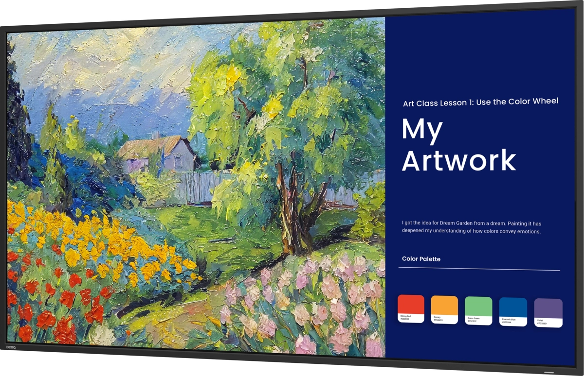 BenQ SL6504 - 65 Zoll 4K Digital Signage Display - UHD IPS - 500 cd/m² - 24/7 - Android 13 - Pantone - VESA 400x400 - schwarz