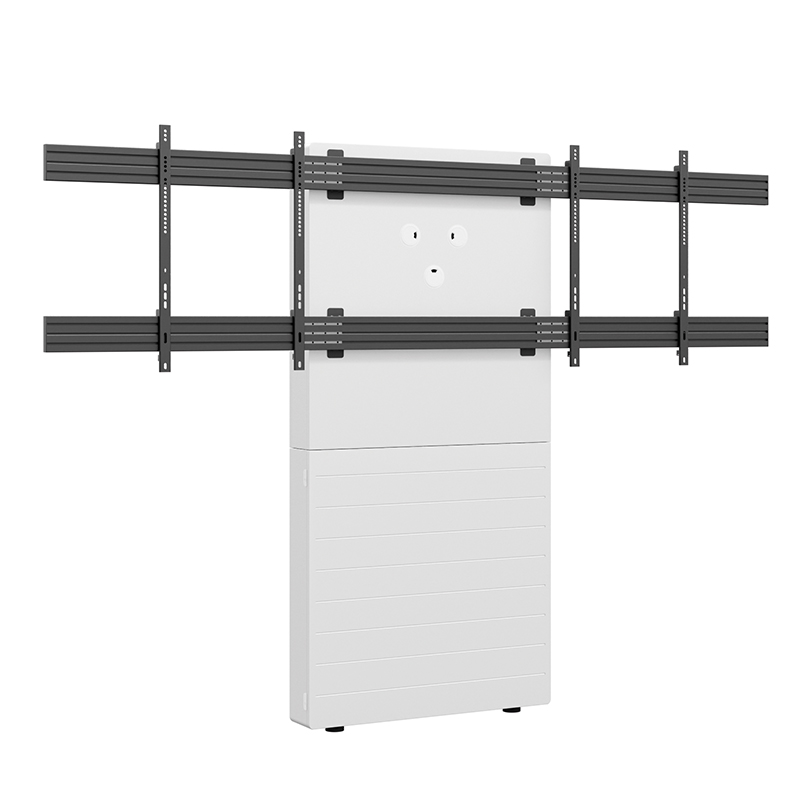 Hagor CON-Line Big W Dual 65-75" 2769 - Medienstele Boden-Wandmontage breiter Korpus Dual side-by-side - 2x 65-75" - Landscape - 2x 45 kg - VESA 200x200-900x800 - Weiß