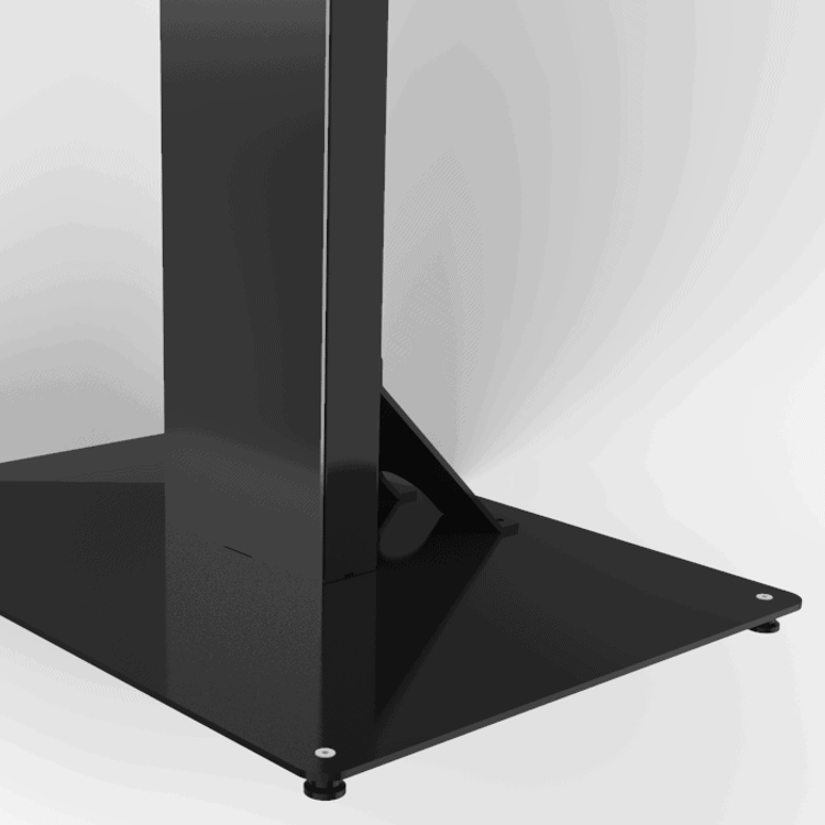 HI-ND FS0000-5001-01 - Display-Standfuß 49-65" - Glasfront - VESA bis 400x400 - Hoch-/Querformat - Weiß