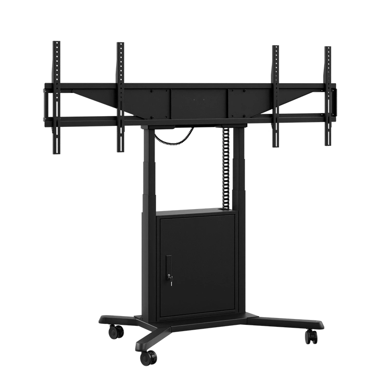 Hagor HP Twin Lift M-DB 8253 - mobiler motorischer Dual-Display-Lift 2x 46-65" side-by-side - 2x 60 kg - VESA 600x400 - 980 mm Hub - schwarz