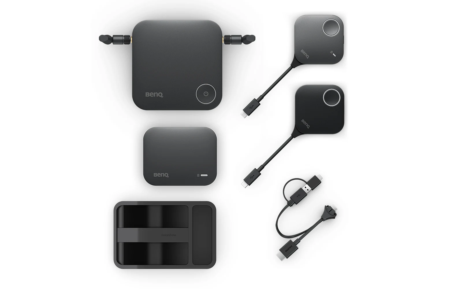 BenQ InstaShow VS25 - Drahtloses 4K-Konferenzsystem mit BYOM - Multimedia Hub - 2 Buttons USB-C/HDMI - Wi-Fi 6 - schwarz