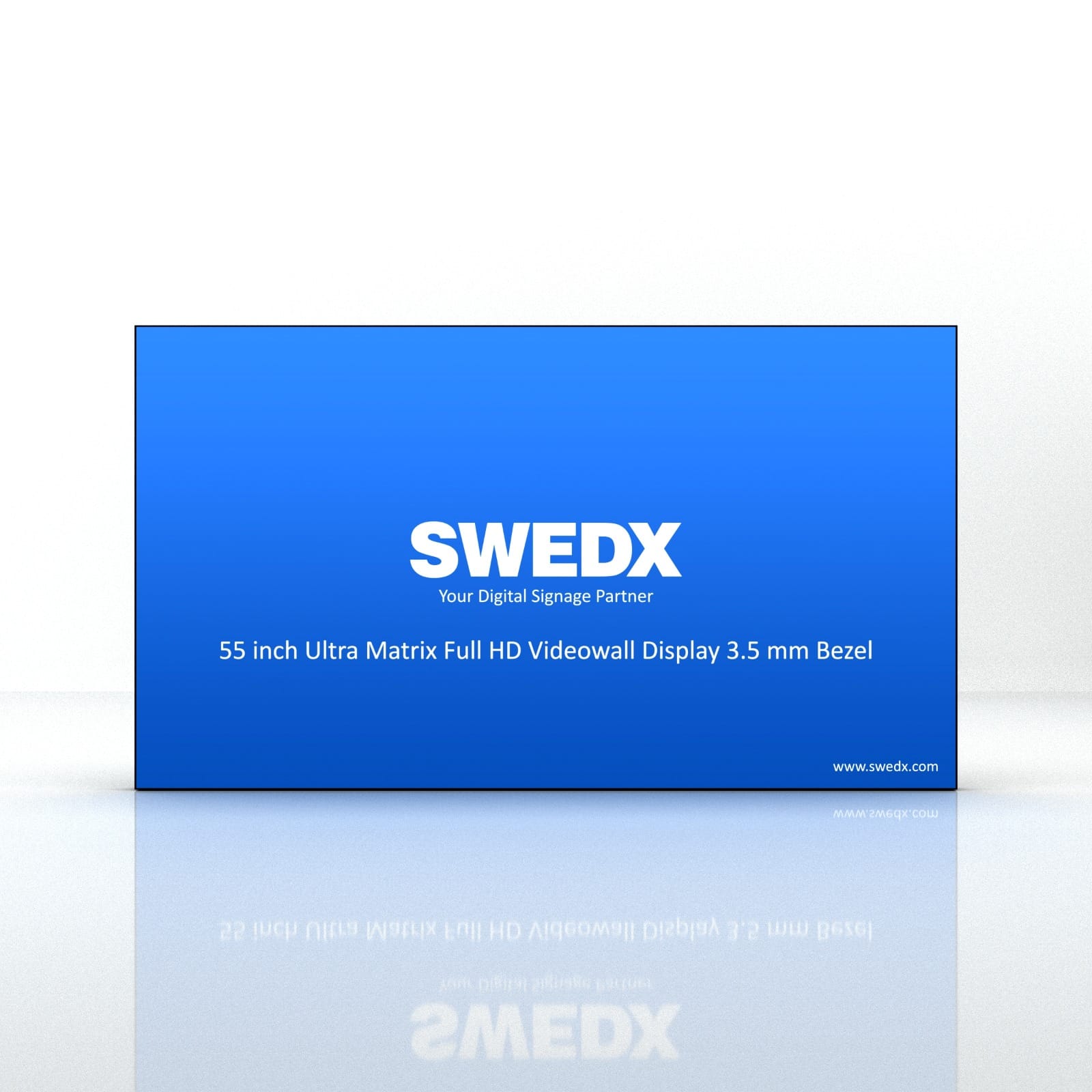 SWEDX UMX-55K8-01 - 55 Zoll Videowall Display - Full HD - 500 cd/m² - 24/7 - 3,5 mm Rahmen - VESA 600x400 - schwarz