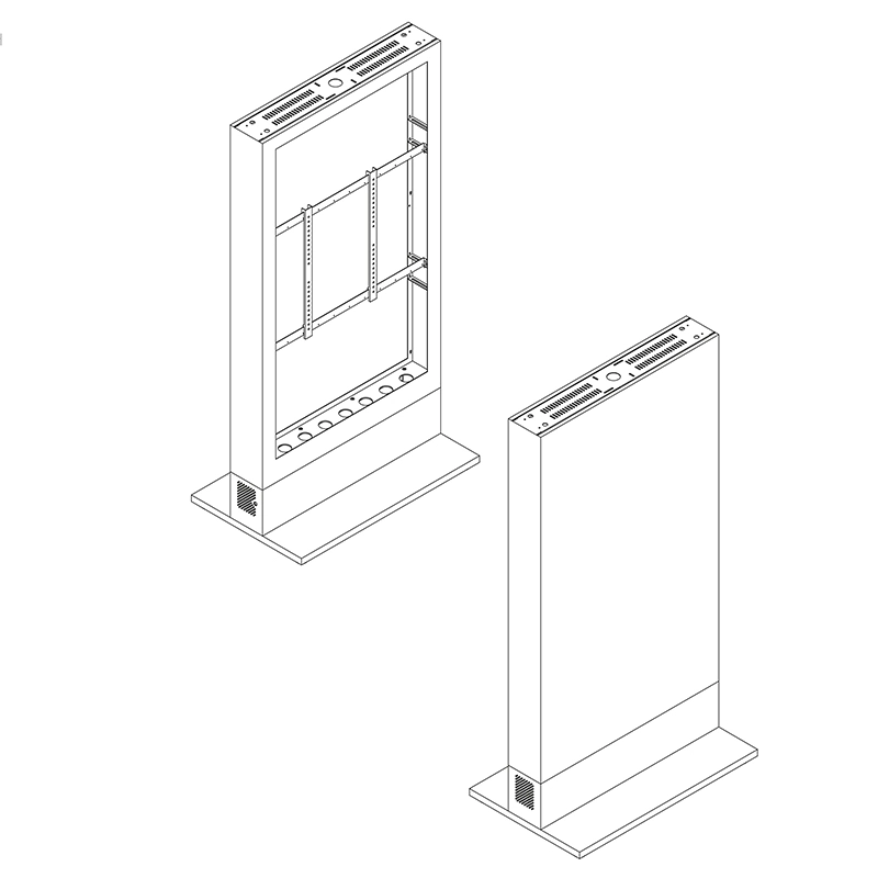 Hagor HP Kiosk 75" FS - Indoorstele 75" Portrait - abschliessbar mit Mini-PC-Fach - Anthrazitgrau