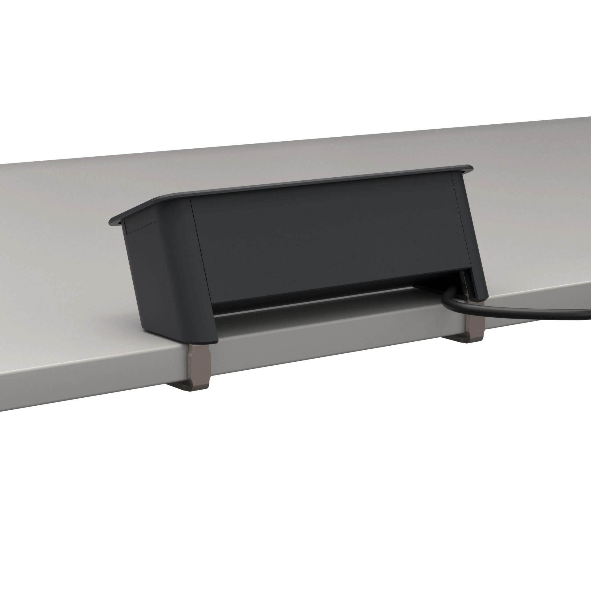 Kindermann CablePort Office desk 4-fach - 4x Strom - Anklemm-Tischanschlussfeld - schiefergrau - 7550000204