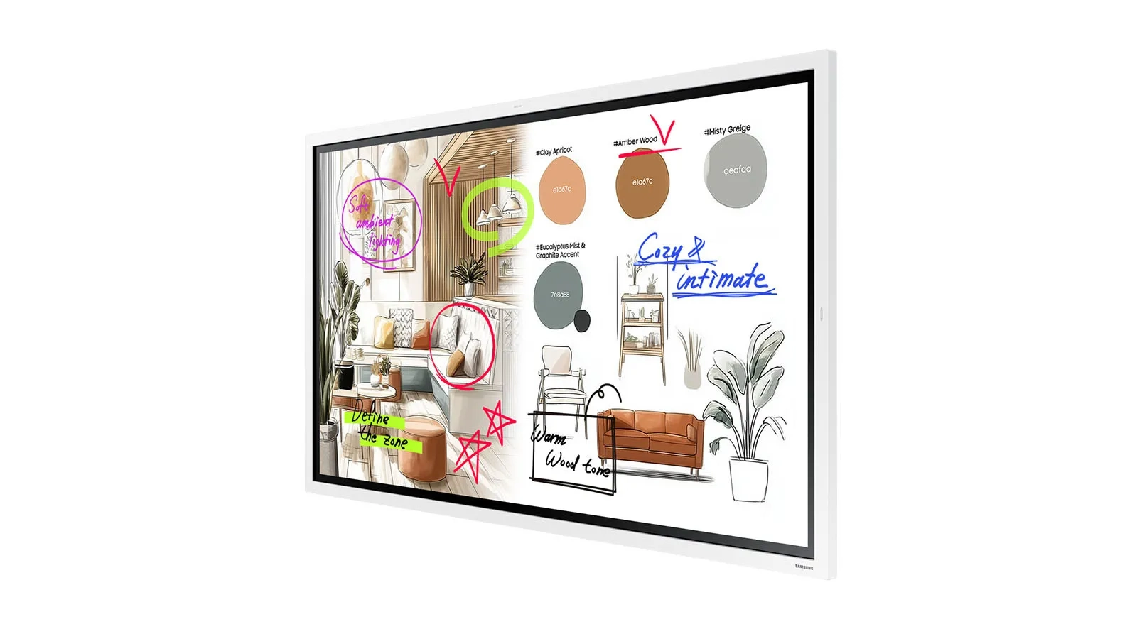 Samsung Flip WM75FX - Interaktives Whiteboard 75 Zoll - Tizen 9, AirPlay 2, SmartView+, USB-C frontseitig