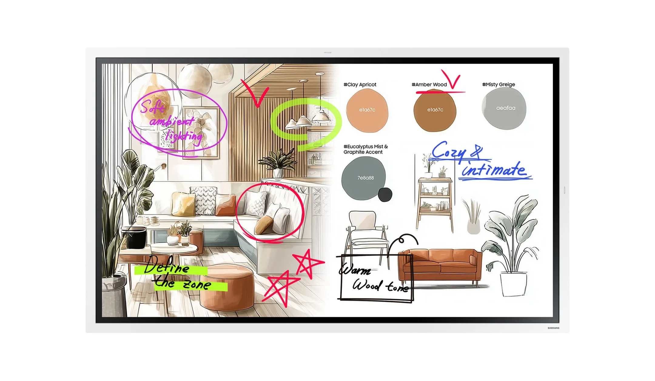 Samsung Flip WM75FX - Interaktives Whiteboard 75 Zoll - Tizen 9, AirPlay 2, SmartView+, USB-C frontseitig