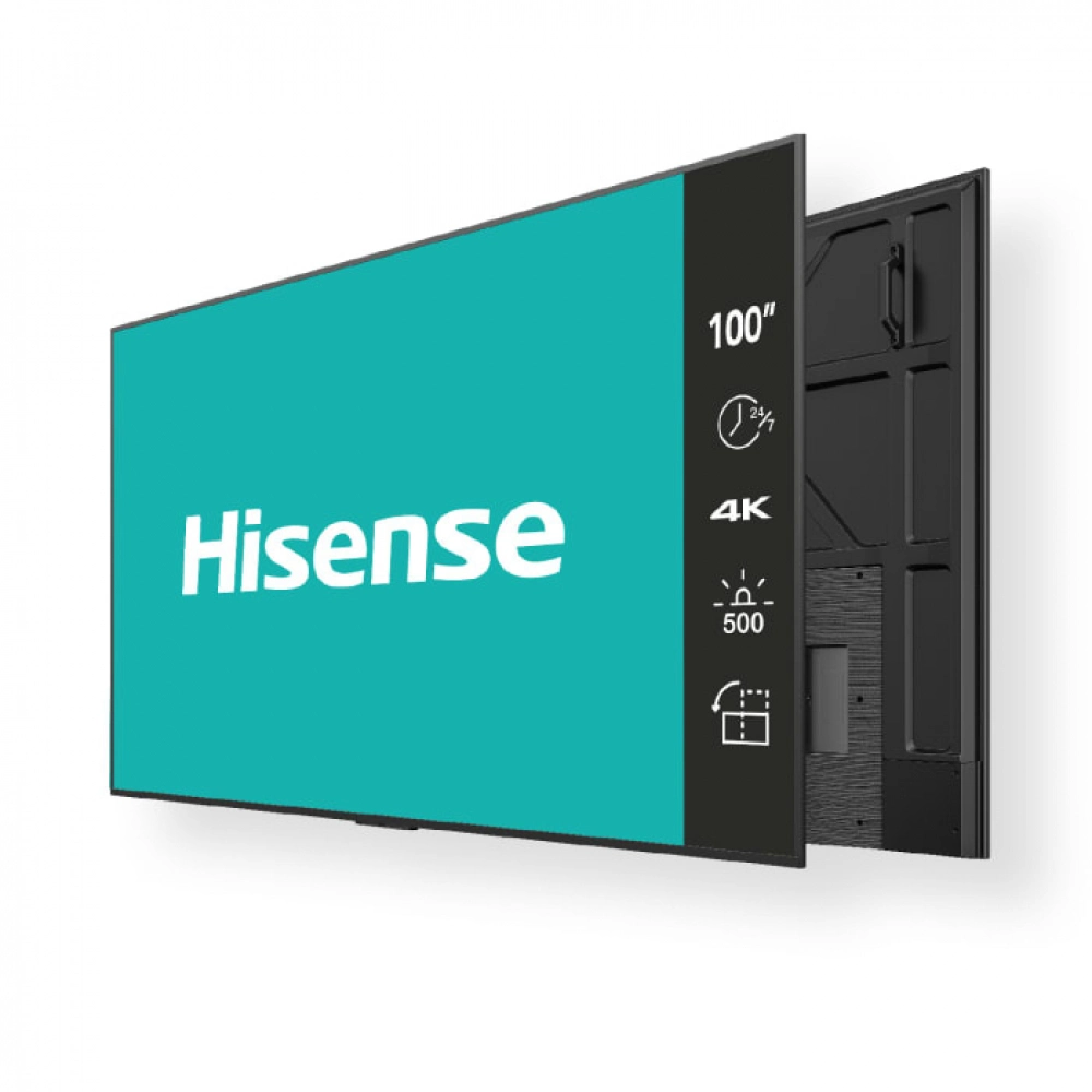 Hisense 100BM66D - 100" Digital Signage Display - 4K UHD - 500 cd/m² - 24/7 - Android 9.0 - VESA 600x600 - schwarz