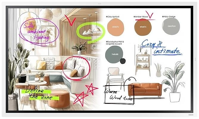 Samsung Flip WM65FX - Interaktives Whiteboard 65 Zoll - Tizen 9, AirPlay 2, SmartView+, drehbar
