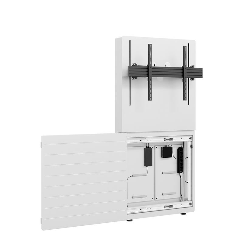 Hagor CON-Line Big W Lift 75-98" 2773 - Medienstele Boden-Wandmontage elektrisch höhenverstellbar - 75-98" - 500mm Fahrweg - Landscape - max. 100 kg - VESA 200x200-800x600 - Weiß
