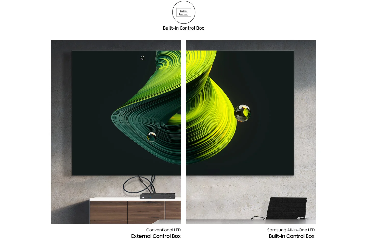 Samsung IA015C - 130" All-in-One LED-Wand - Full-HD 1920x1080 Pixel - 1,5 mm PP - 1000 cd/m² - 24/7 - 4 vormontierte Module - inkl. Wandhalterung - Tizen - schwarz