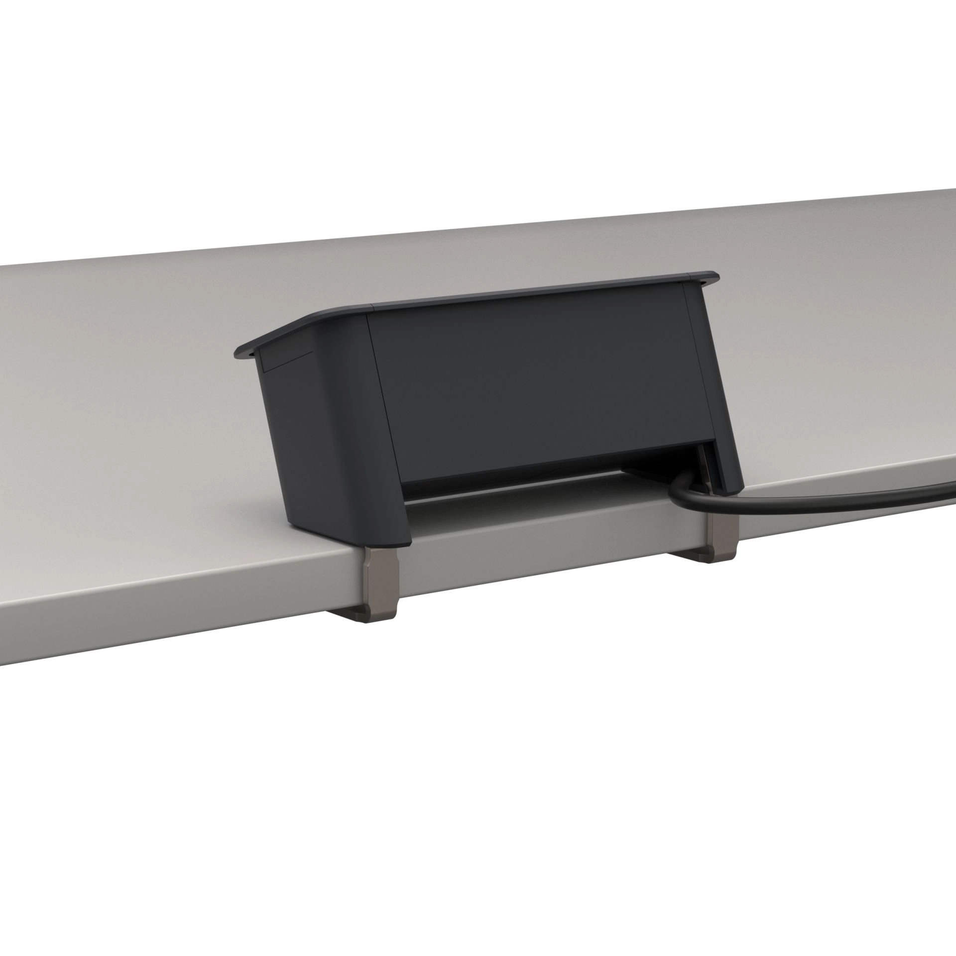 Kindermann CablePort Office desk 3-fach - 2x Strom + 1x USB-A/C - Anklemm-Tischanschlussfeld - schiefergrau - 7550000122