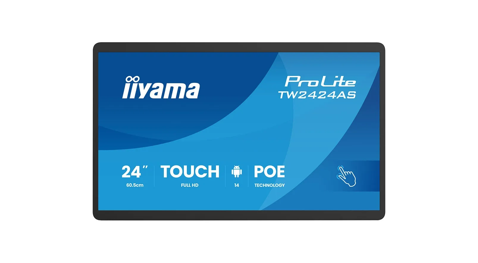 iiyama ProLite TW2424AS-B3P - 24" Touch Display - Full-HD - 450 cd/m² - 24/7 - Android 14 - PoE - VESA 100x100 - schwarz