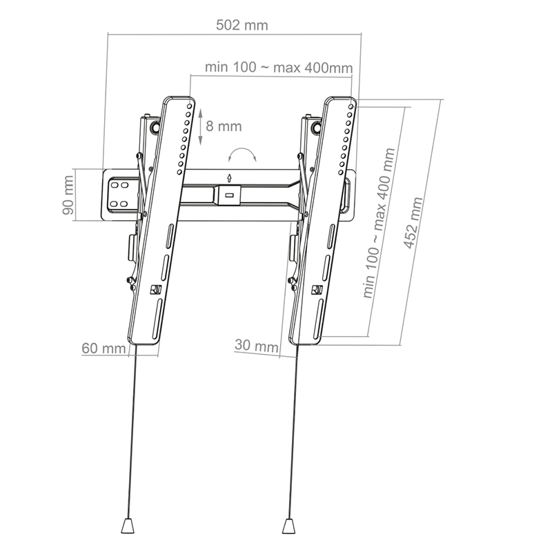 Hagor BL Superslim Tilt 400 – Neigbare Wandhalterung 32-55" Ultra-Flach - 35 kg