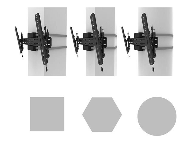 Neomounts WL35S-910BL16 - TV-Säulenhalterung 40-75" - neigbar - abschließbar - max. 50 kg - VESA 300x100-600x400 - Durchm. 25-100 cm - schwarz