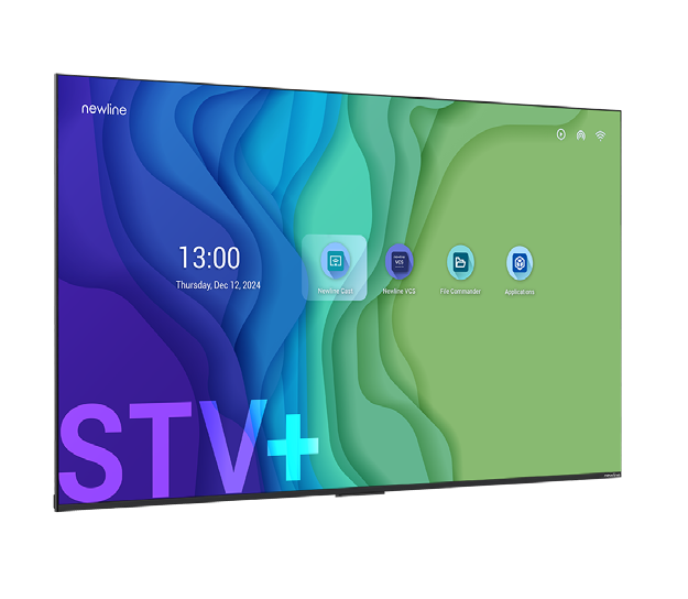 Newline STV-6524-PLUS - 65" Digital Signage Display - 4K UHD - 300 cd/m² - 24/7 - Android 14 - VESA 400x300 - schwarz
