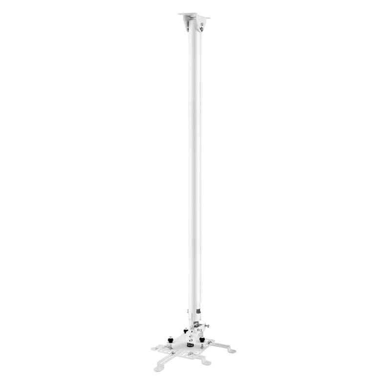 Hagor HA BDH 1200-2000 mm 5808 - Teleskop-Beamerhalterung, 25kg, ±45° Dachschrägen-Gelenk, innenliegende Kabelführung, Weiß