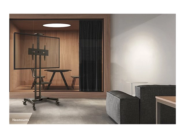 Neomounts NM-M1700BLACK - Trolley 32-75" - Landscape - höhenverstellbar - max. 50 kg - Ablageboard & Videokonferenzablage - VESA 200x200-600x400 - schwarz