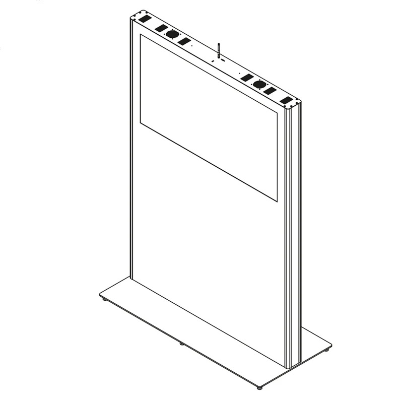 Hagor vis-it Landscape 49 - 55" 1915 - Indoorstele Landscape - 49 - 55" (124 - 140 cm) - Mini-PC-Fach abschließbar - aktive Lüftung - Anthrazitgrau RAL 7016
