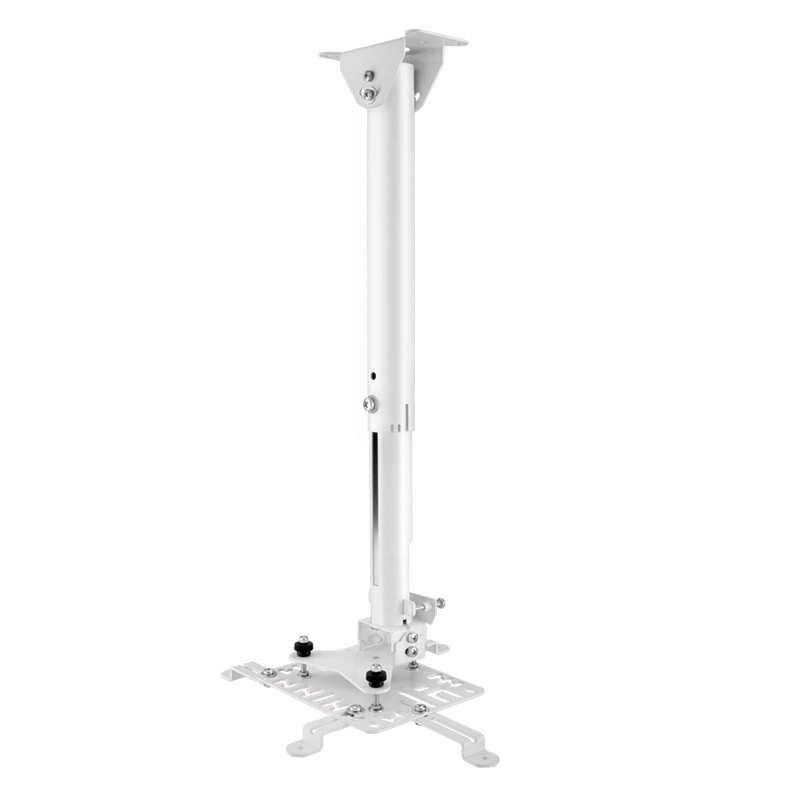 Hagor HA BDH 490-750 mm 5806 - Teleskop-Beamerhalterung, 25kg, ±45° Dachschrägen-Gelenk, innenliegende Kabelführung, Weiß