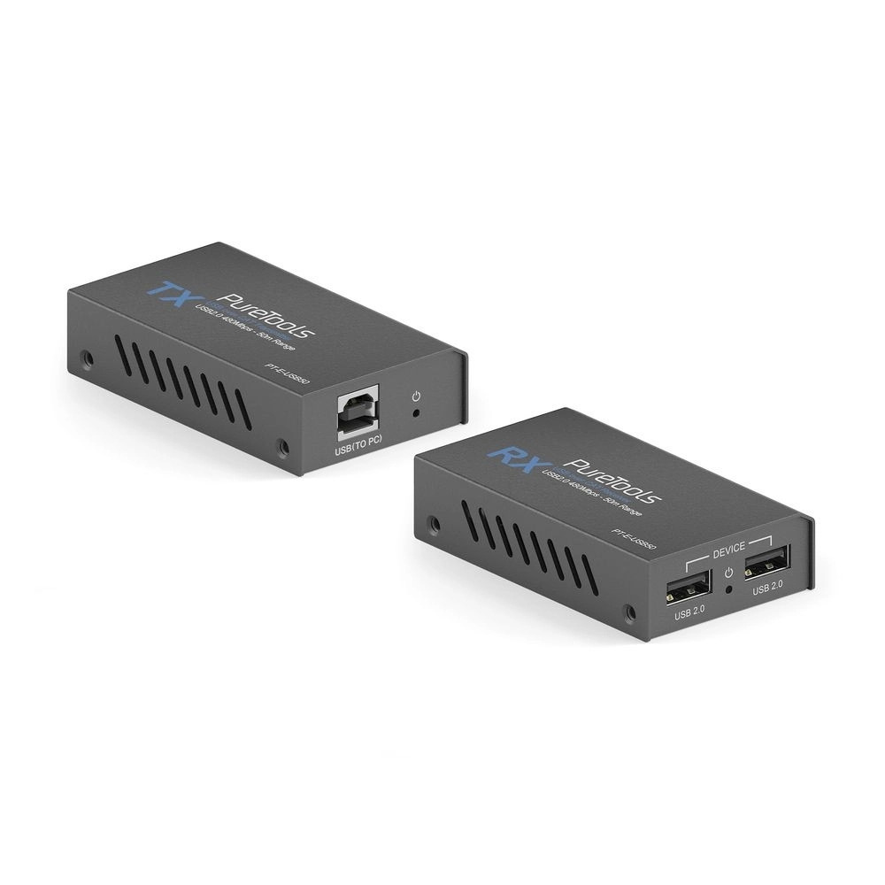 PureTools PT-E-USB50 - USB 2.0 Extender über CAT 5e/6 - bis 50 m - 480 Mbps - Plug and Play