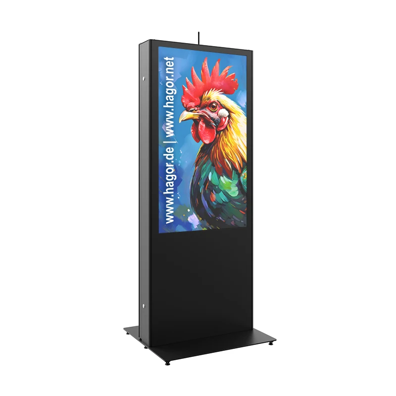 Hagor vis-it Portrait 49 - 55" Back-to-Back 1913 - Indoorstele für zwei Displays - 49 - 55" (124 - 140 cm) - Mini-PC-Fach abschließbar - aktive Lüftung - Anthrazitgrau RAL 7016