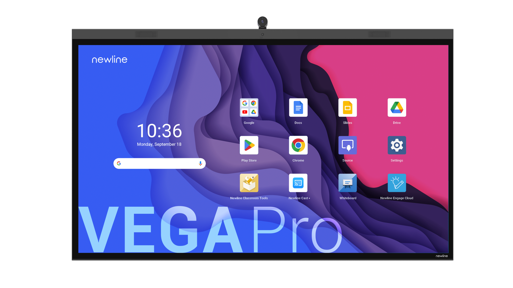 Newline Vega Pro TT-7524Z - Interaktives Touch-Display 75 Zoll - 4K UHD - 450 cd/m² - Android 13 EDLA - 40-Punkt-Touch - 4K-Kamera - VESA 800x400