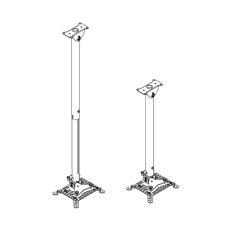 Hagor HA BDH 700-1250 mm 5807 - Teleskop-Beamerhalterung, 25kg, ±45° Dachschrägen-Gelenk, innenliegende Kabelführung, Weiß