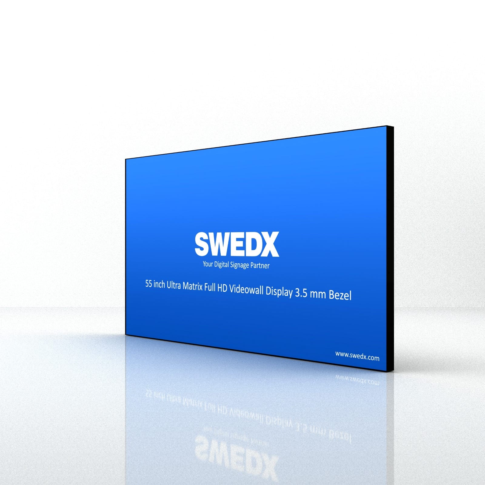 SWEDX UMX-55K8-01 - 55 Zoll Videowall Display - Full HD - 500 cd/m² - 24/7 - 3,5 mm Rahmen - VESA 600x400 - schwarz