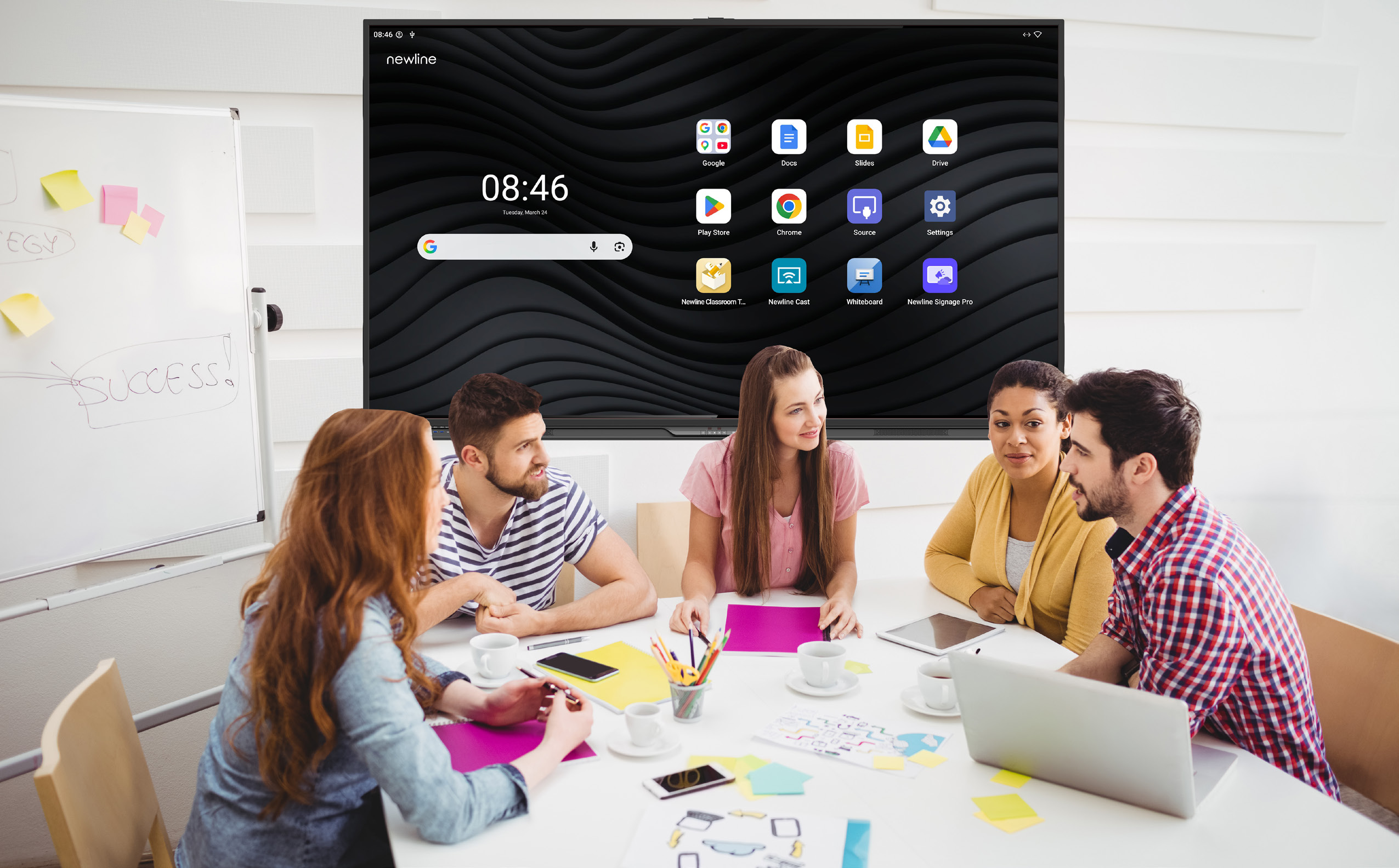 Newline Q Ultra TT-7526QULT - Interaktives Touch-Display 75 Zoll - 4K UHD - 550 cd/m² - 24/7 - Android 16 EDLA - 50-Punkt-Touch - USB-C mit 65 W - VESA 800x400