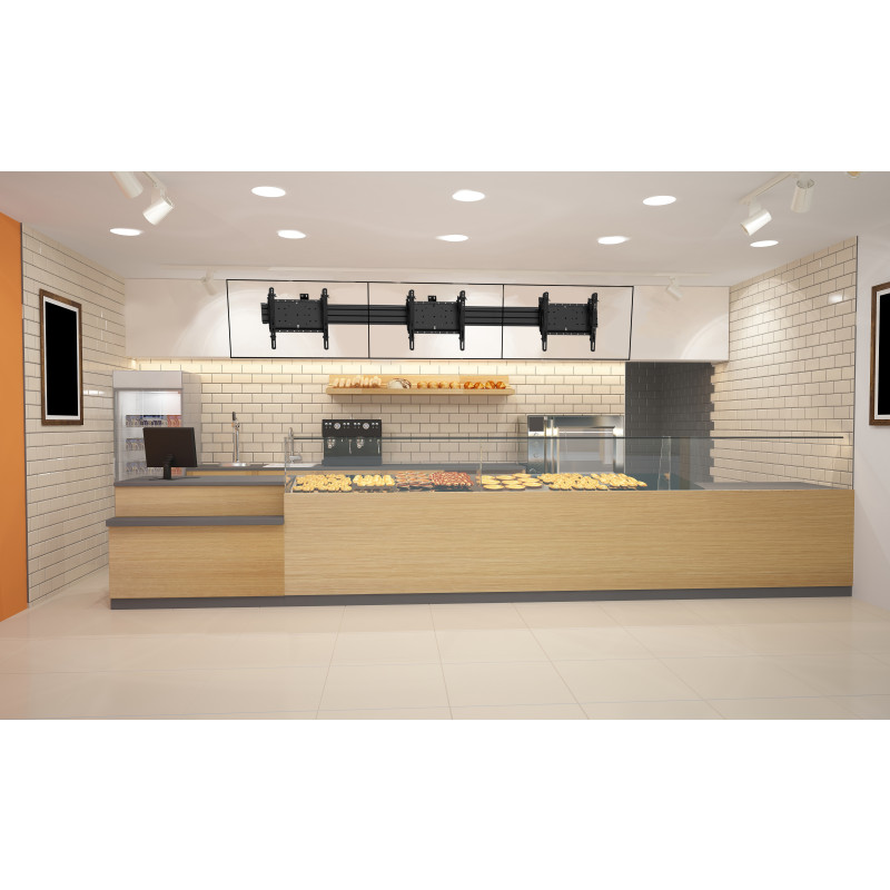 Vision VFM-MNU/L3X43 - Menuboard Wandhalterung 3 x 40-43 Zoll Landscape - 120 kg - VESA 400x400 - Schienensystem - Kameraablage