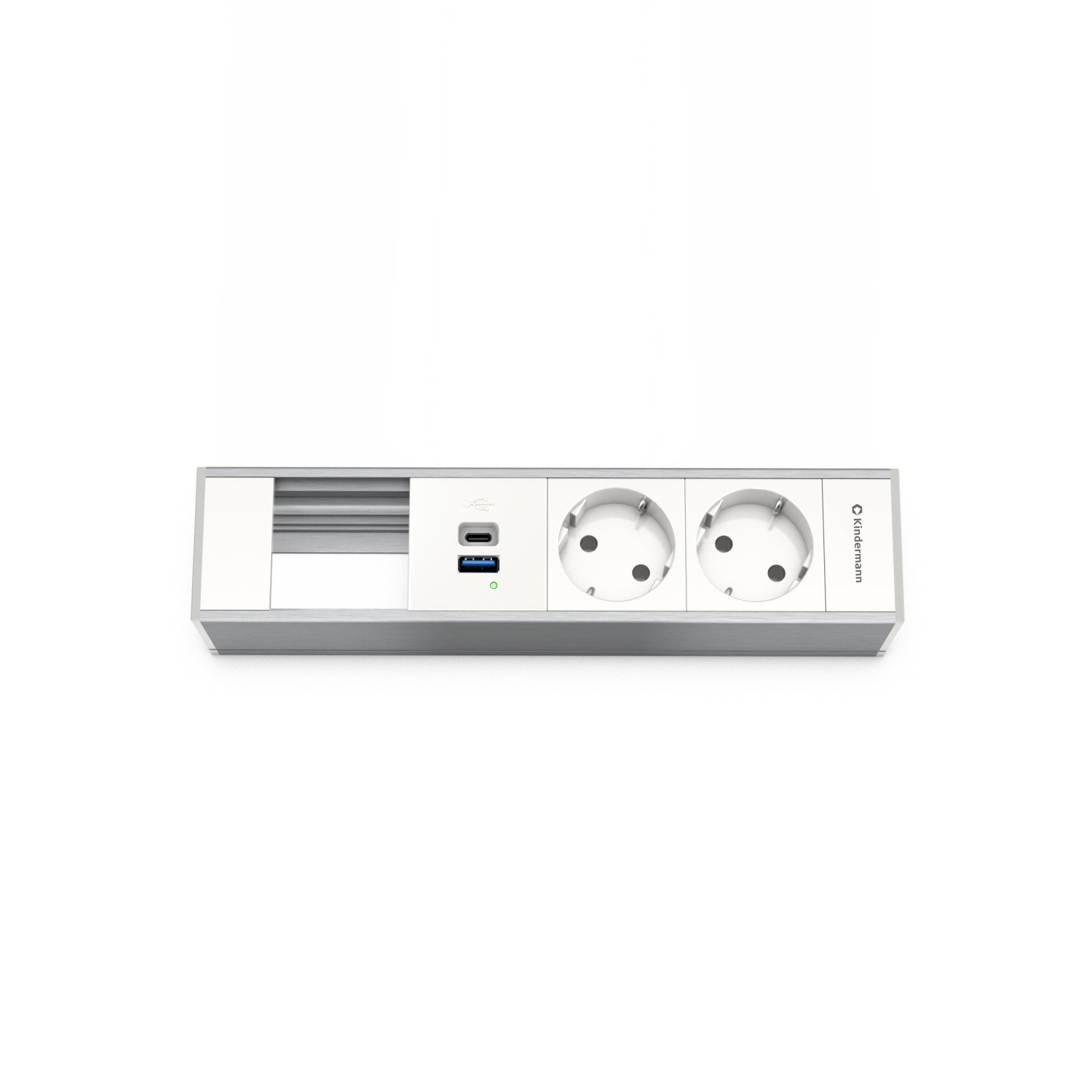 Kindermann CablePort Modulträger 4-fach, 2x Strom + 1x USB-A/C
