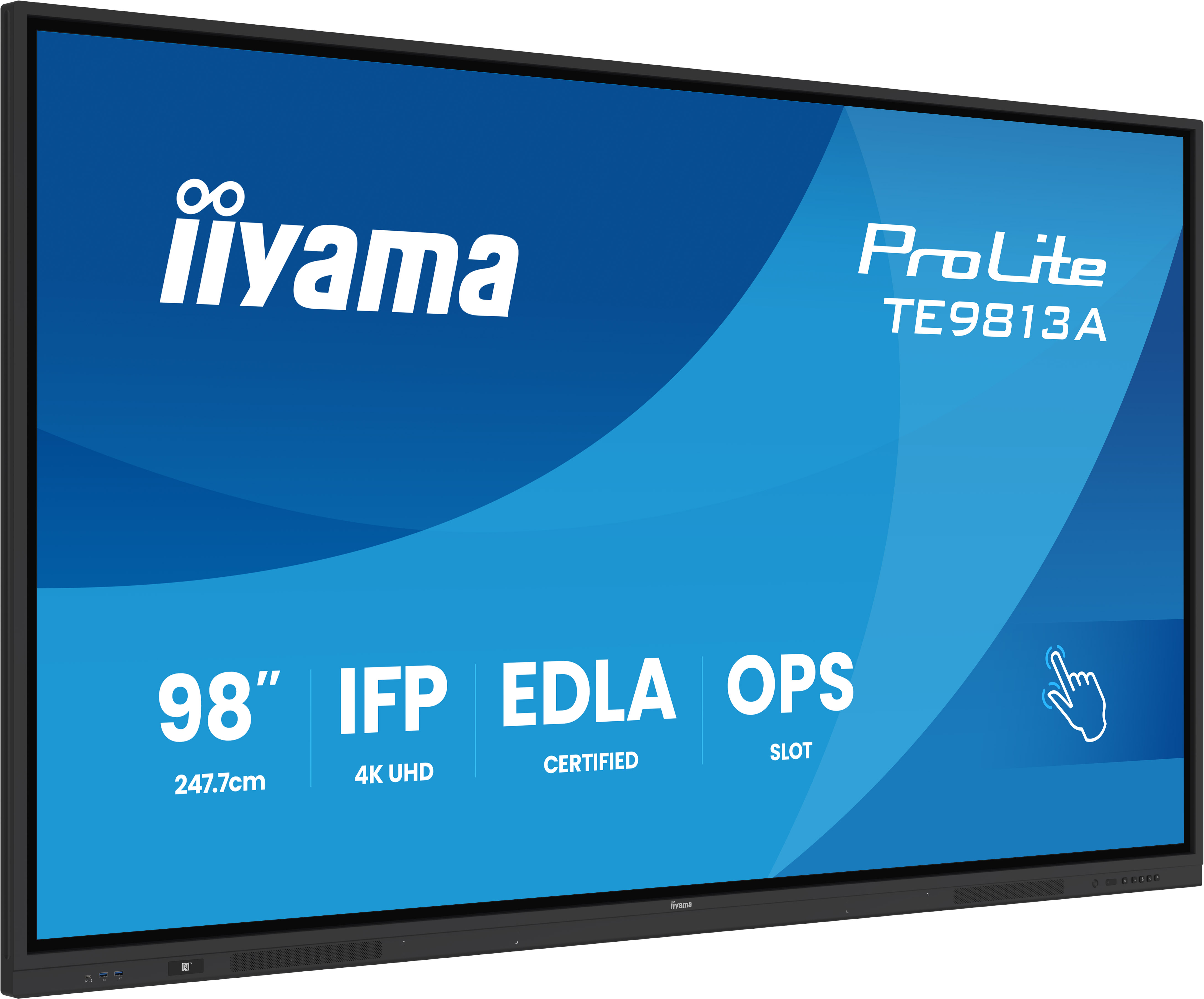 iiyama ProLite TE9813A-B2AG – 98" Interaktives 4K Touch-Display - Google EDLA, Android 14