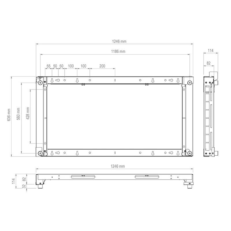 Hagor WH Hisense 55OP90FE 5688 - Outdoor-Wandhalterung displayspezifisch für Hisense 55OP90FE - hochwetterfest - Landscape und Portrait - Schwarz