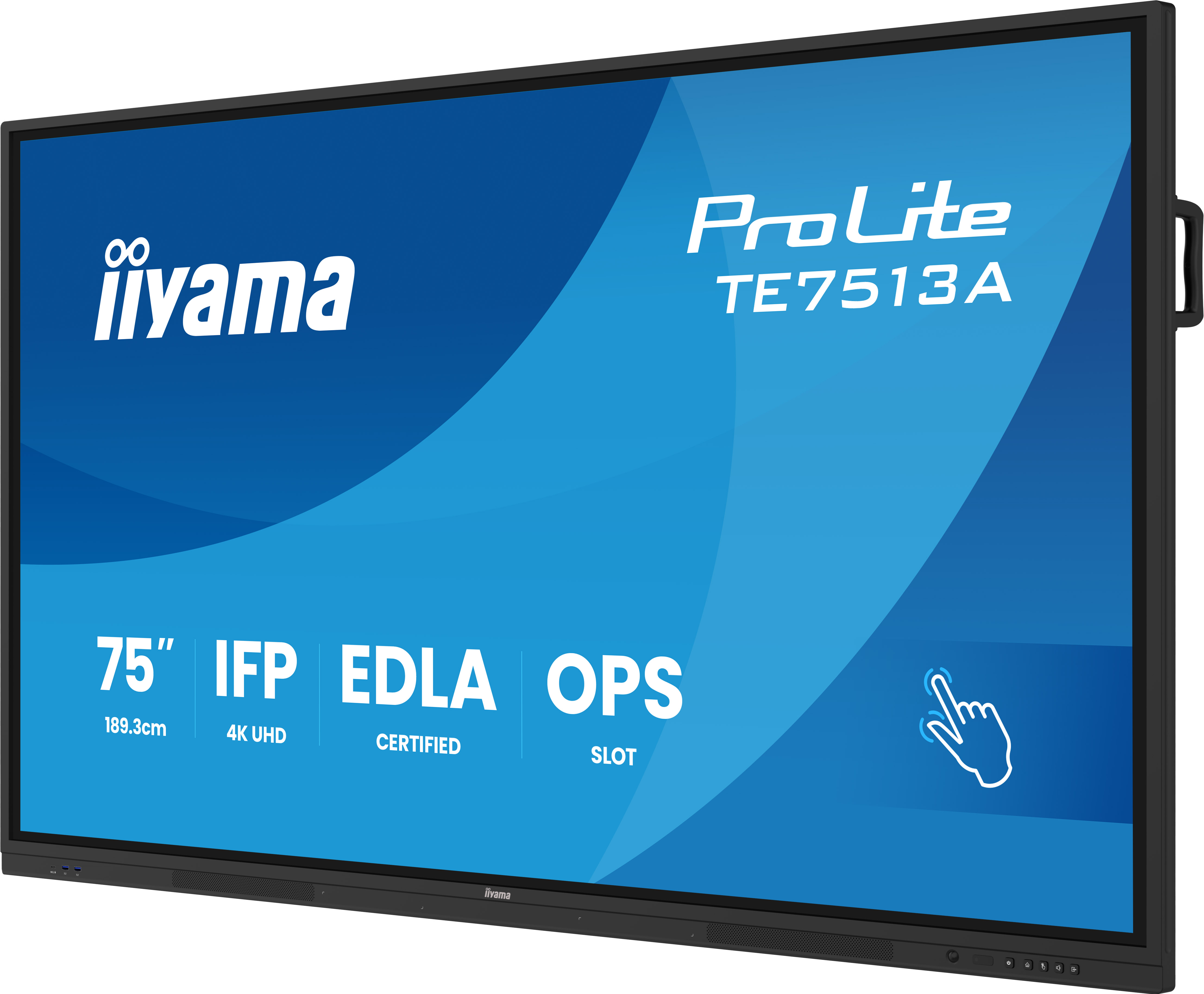 iiyama ProLite TE7513A-B3AG - Interaktives Touch-Display 75 Zoll - 4K UHD - Android 14 EDLA - 40-Punkt-Infrarot-Touch - 2x20W + Subwoofer - VESA 800x400