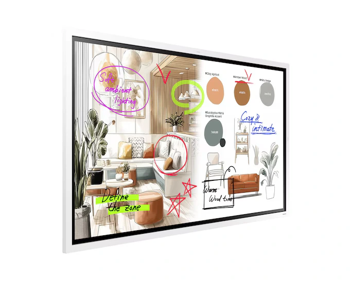 Samsung Flip WM55FX - Interaktives Whiteboard 55 Zoll - Tizen 9, AirPlay 2, SmartView+, drehbar