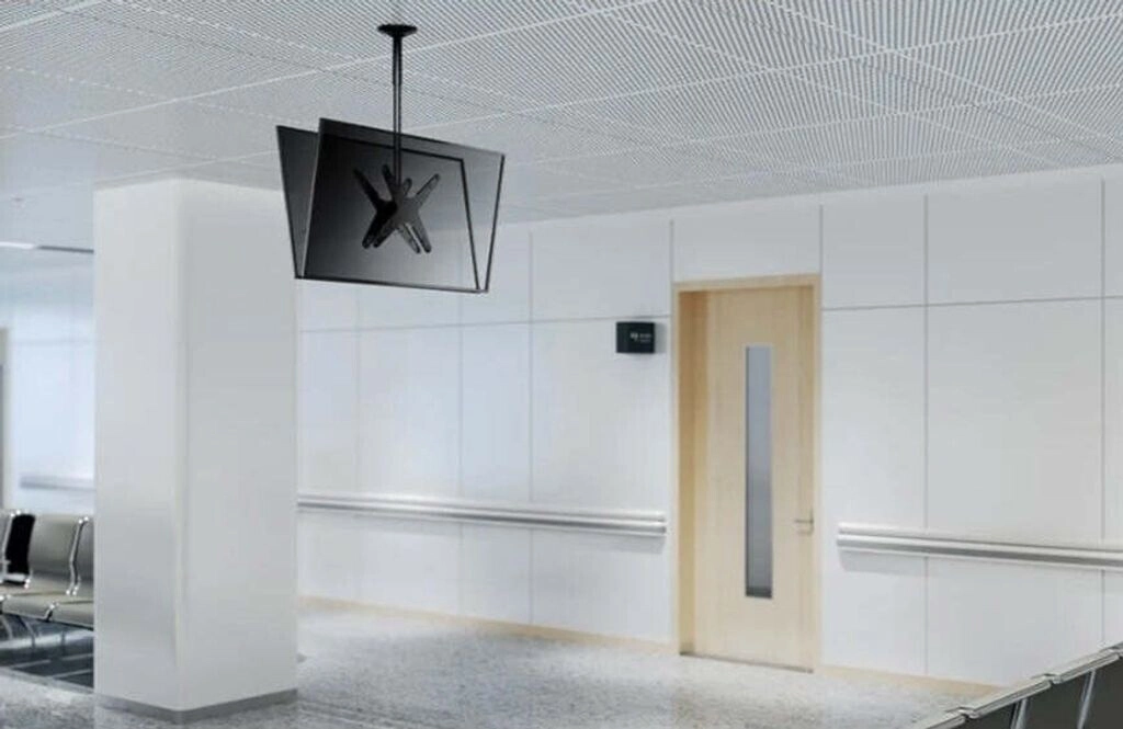 Neomounts FPMA-C340DBLACK - Doppel-Deckenhalterung 2x32-75" - max. 2x50 kg - VESA 400x400 - 360° Schwenk - H 106-156 cm - schwarz