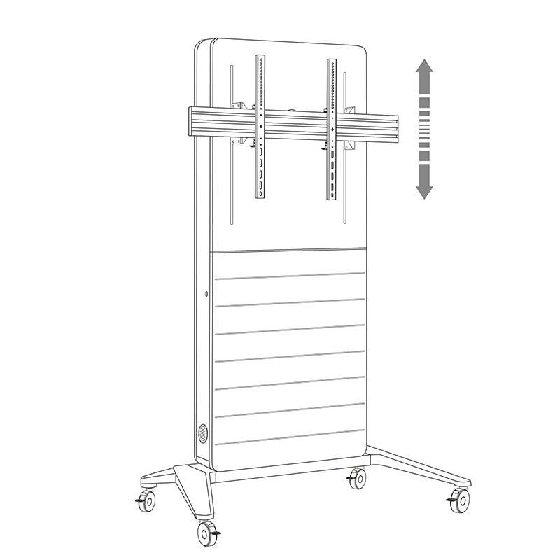 Hagor CON-Line M Lift 55-75" 2813 - Medienstele mobil mit Rollen und elektrischem Lift - 55-75" - Landscape - max. 50 kg - VESA 800x600 - Weiß