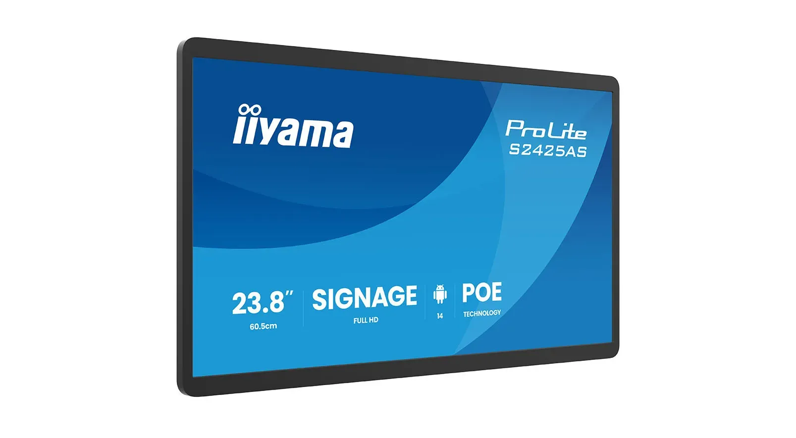 iiyama ProLite S2425AS-B1P - 24" Full HD Panel-PC, Android 14, PoE, 24/7 Betrieb