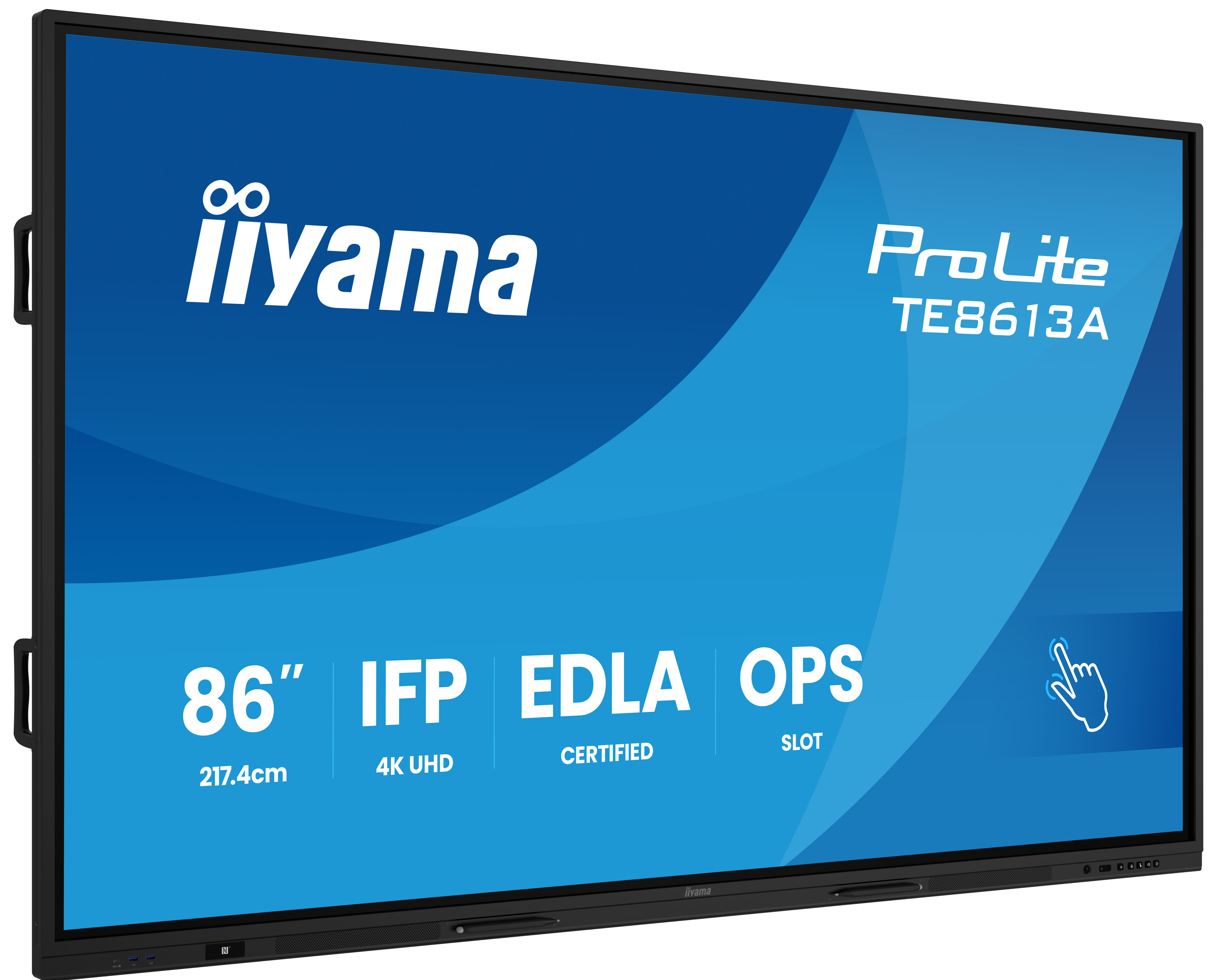 iiyama ProLite TE8613A-B2AG - Interaktives Touch-Display 86 Zoll - 4K UHD - Android 14 EDLA - 40-Punkt-Infrarot-Touch - 2x20W + Subwoofer - VESA 800x600