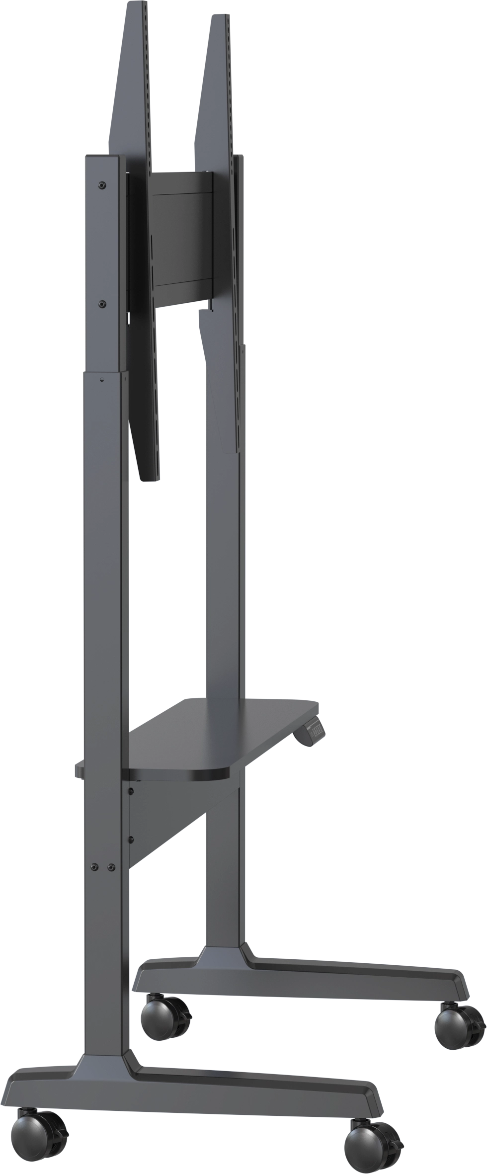 Vision VFM-F15M - Motorisierter Displaywagen, 40-86", 60kg, VESA 800x600, 400mm Motorhub, Videobar-Regal, Schwarz