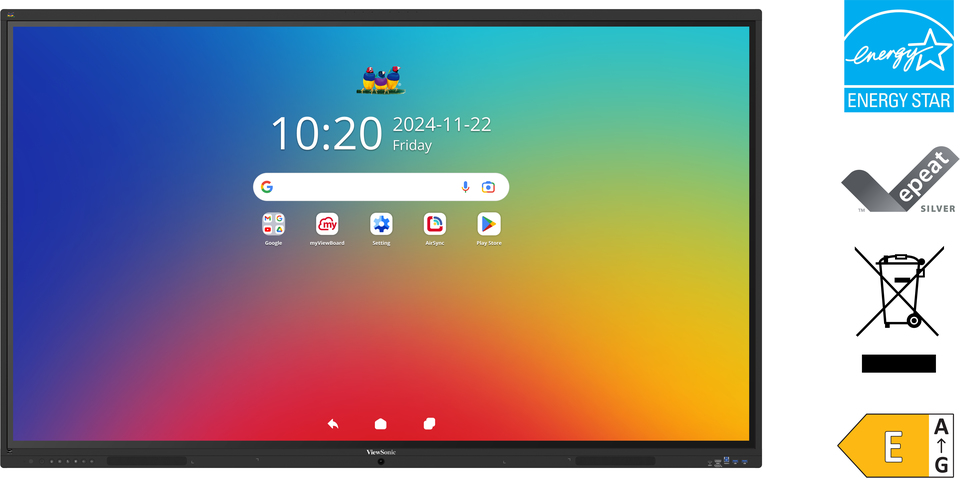 ViewSonic IFP5541-1-1C - Interaktives Touch-Display 55 Zoll - UHD 4K VA - Android 16 EDLA - 64-Punkt-Touch - 55W 2.1-Audio - VESA 400x200