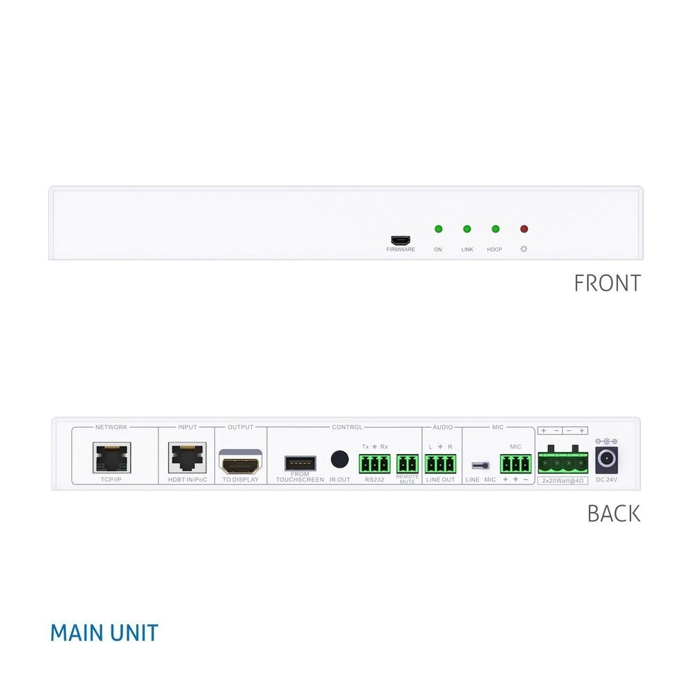 PureTools PT-PK100 - HDBaseT AV-Verteilungssystem Set - Wandanschlussfeld, Receiver, Bedienfeld, 30m, 2x20W