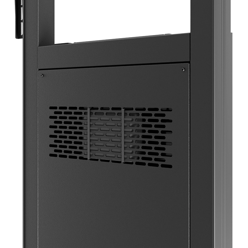 Hagor Pro-Tower M Dual 2877 - Mobiler Rollwagen 2 x 46-55" - max. 2x 35 kg - VESA 600x400 - Steckdosenleiste - schwarz