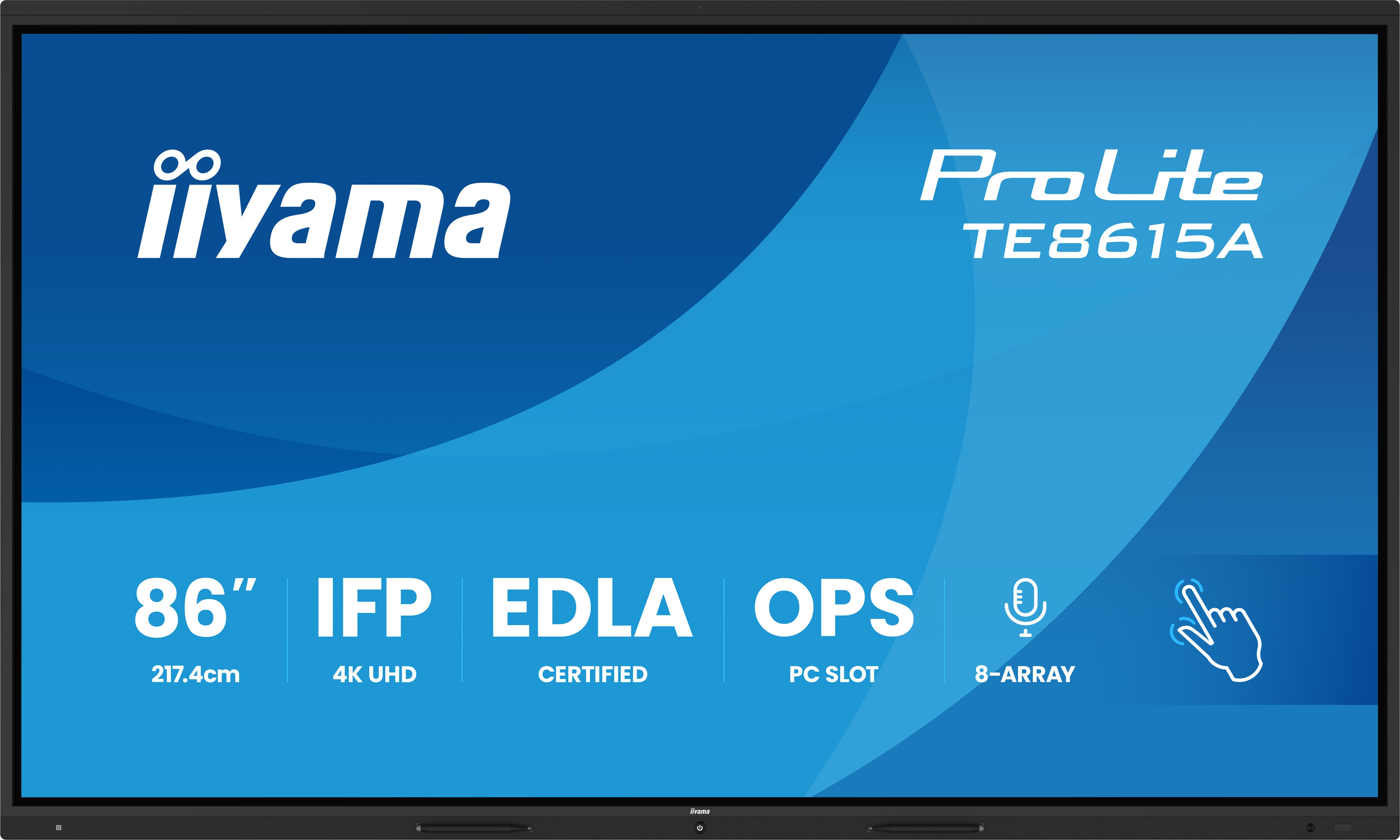 iiyama ProLite TE8615A-B2AG - 86" 4K Interaktives Display, 550 cd/m², Google EDLA, Optical Bonding, Android 14