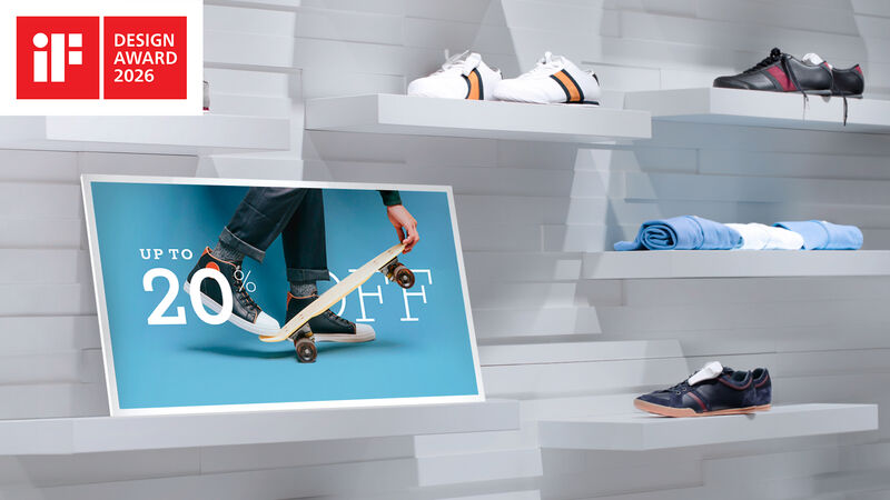 Samsung EM32DX-A + VXT Pro CMS+RM 1 Jahr - Bundle - 31,5 Zoll Color E-Paper Display mit CMS-Lizenz