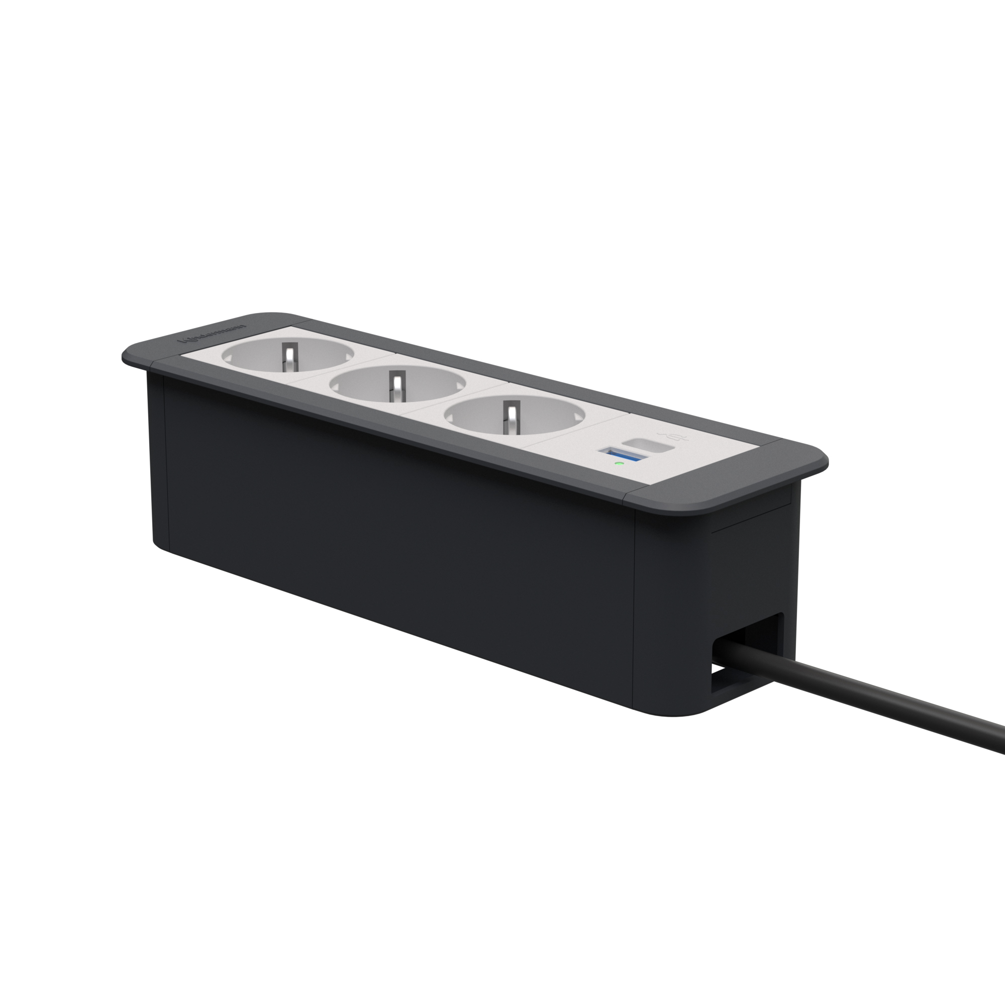 Kindermann CablePort Office frame 4-fach, 3x Strom + 1x USB-A/C